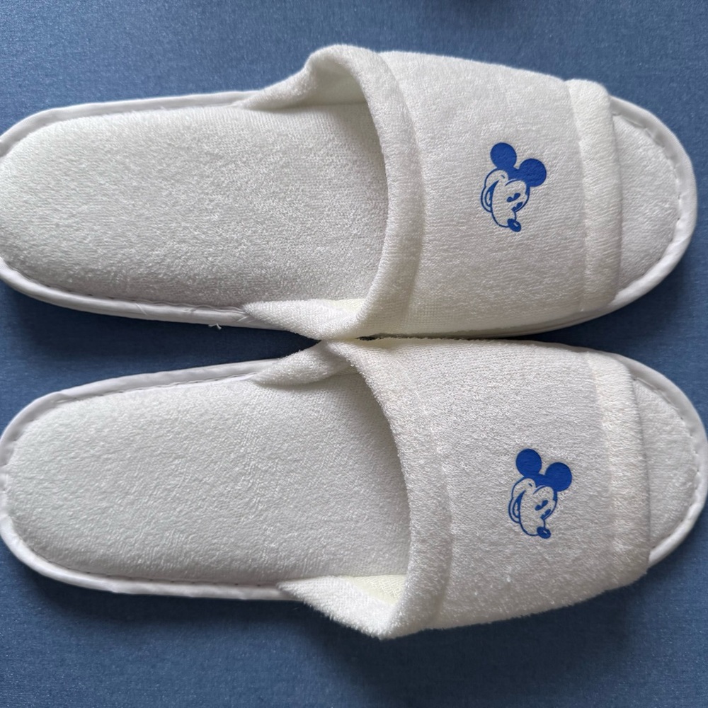 Tokyo Disney Ambassador Hotel White Slippers with Blue Character for adult
